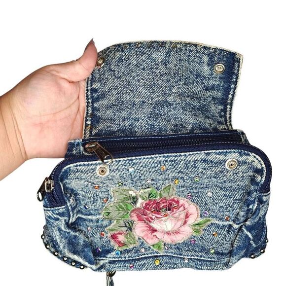 Y2K Denim Small Fanny Pack Bag - Picture 1 of 5